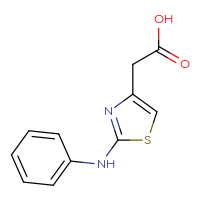 Chemical structure of 2-[2-(phenylamino)-1,3-thiazol-4-yl]acetic acid - CSSB00000244922