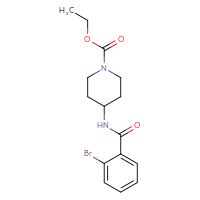 Chemical structure of ethyl 4-(2-bromobenzamido)piperidine-1-carboxylate - CSSB00028025464