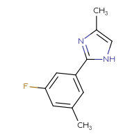 Chemical structure of 2-(3-fluoro-5-methylphenyl)-4-methyl-1H-imidazole - CSSB00012940498