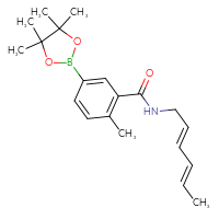 Chemical structure of N-[(2E,4E)-hexa-2,4-dien-1-yl]-2-methyl-5-(4,4,5,5-tetramethyl-1,3,2-dioxaborolan-2-yl)benzamide - CSSB21331713778