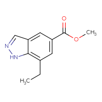 Chemical structure of methyl 7-ethyl-1H-indazole-5-carboxylate - CSSB00010750303