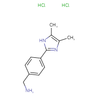 Chemical structure of 1-[4-(4,5-dimethyl-1H-imidazol-2-yl)phenyl]methanamine dihydrochloride - CSSB21432566671