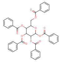 Chemical structure of 3,4,5-tris(benzoyloxy)-6-[(benzoyloxy)methyl]oxan-2-yl benzoate - CSSB02516459148