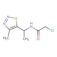 Chemical structure of 2-chloro-N-[1-(4-methyl-1,2,3-thiadiazol-5-yl)ethyl]acetamide - CSSB00117279196