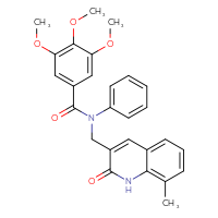 Chemical structure of 3,4,5-trimethoxy-N-[(8-methyl-2-oxo-1,2-dihydroquinolin-3-yl)methyl]-N-phenylbenzamide - CSSB00121654533