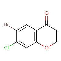 Chemical structure of 6-bromo-7-chloro-3,4-dihydro-2H-1-benzopyran-4-one - CSSB00010011368