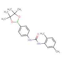Chemical structure of 3-(2,5-dimethylphenyl)-1-[4-(4,4,5,5-tetramethyl-1,3,2-dioxaborolan-2-yl)phenyl]urea - CSSB21332046204