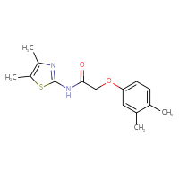 Chemical structure of N-(4,5-dimethyl-1,3-thiazol-2-yl)-2-(3,4-dimethylphenoxy)acetamide - CSSB00104230168