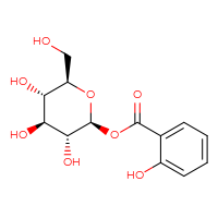 Chemical structure of (2S,3R,4S,5S,6R)-3,4,5-trihydroxy-6-(hydroxymethyl)oxan-2-yl 2-hydroxybenzoate - CSSB00102518740