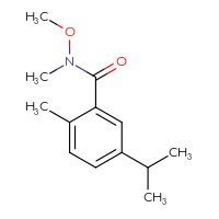 Chemical structure of N-methoxy-N,2-dimethyl-5-(propan-2-yl)benzamide - CSSB04285118044