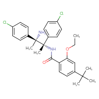 Chemical structure of N-[(2S,3R)-3-amino-2,3-bis(4-chlorophenyl)butan-2-yl]-4-tert-butyl-2-ethoxybenzamide - CSSB21511091577
