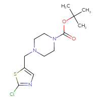 Chemical structure of tert-butyl 4-[(2-chloro-1,3-thiazol-5-yl)methyl]piperazine-1-carboxylate - CSSB00012355760