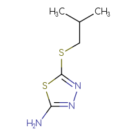 Chemical structure of 5-[(2-methylpropyl)sulfanyl]-1,3,4-thiadiazol-2-amine - CSSB00000149052