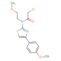 Chemical structure of 2-chloro-N-(2-methoxyethyl)-N-[4-(4-methoxyphenyl)-1,3-thiazol-2-yl]acetamide - CSSB14813048915
