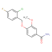 Chemical structure of 4-[(2-chloro-4-fluorophenyl)methoxy]-3-methoxybenzamide - CSSB00103166301