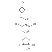 Chemical structure of 2,6-dimethyl-N-(3-methylcyclobutyl)-4-(4,4,5,5-tetramethyl-1,3,2-dioxaborolan-2-yl)benzamide - CSSB21332847418