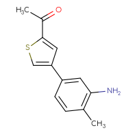Chemical structure of 1-[4-(3-amino-4-methylphenyl)thiophen-2-yl]ethan-1-one - CSSB06591427487