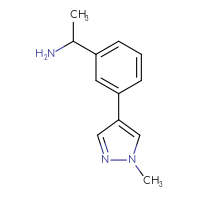 Chemical structure of 1-[3-(1-methyl-1H-pyrazol-4-yl)phenyl]ethan-1-amine - CSSB00011400107
