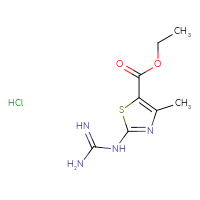 Chemical structure of ethyl 2-carbamimidamido-4-methyl-1,3-thiazole-5-carboxylate hydrochloride - CSSB00016994819