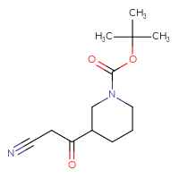 Chemical structure of tert-butyl 3-(2-cyanoacetyl)piperidine-1-carboxylate - CSSB00010160727
