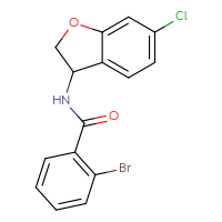 Chemical structure of 2-bromo-N-(6-chloro-2,3-dihydro-1-benzofuran-3-yl)benzamide - CSSB06681101381