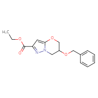 Chemical structure of ethyl 6-(benzyloxy)-5H,6H,7H-pyrazolo[3,2-b][1,3]oxazine-2-carboxylate - CSSB06428949748
