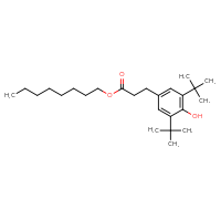 Chemical structure of octyl 3-(3,5-di-tert-butyl-4-hydroxyphenyl)propanoate - CSSB00000067599