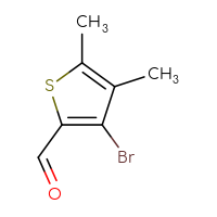 Chemical structure of 3-bromo-4,5-dimethylthiophene-2-carbaldehyde - CSSB02495324654