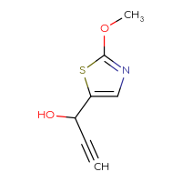 Chemical structure of 1-(2-methoxy-1,3-thiazol-5-yl)prop-2-yn-1-ol - CSSB00015082362