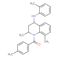 Chemical structure of 2,8-dimethyl-1-(4-methylbenzoyl)-N-(2-methylphenyl)-1,2,3,4-tetrahydroquinolin-4-amine - CSSB00121709604