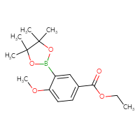 Chemical structure of ethyl 4-methoxy-3-(4,4,5,5-tetramethyl-1,3,2-dioxaborolan-2-yl)benzoate - CSSB00010712853