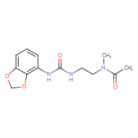Chemical structure of N-(2-{[(2H-1,3-benzodioxol-4-yl)carbamoyl]amino}ethyl)-N-methylacetamide - CSSB21432505657