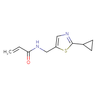 Chemical structure of N-[(2-cyclopropyl-1,3-thiazol-5-yl)methyl]prop-2-enamide - CSSB03550283400