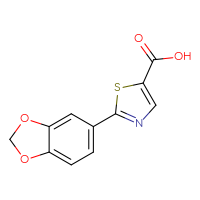 Chemical structure of 2-(2H-1,3-benzodioxol-5-yl)-1,3-thiazole-5-carboxylic acid - CSSB00000323189