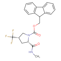 Chemical structure of (9H-fluoren-9-yl)methyl (2S,4S)-2-(methylcarbamoyl)-4-(trifluoromethyl)pyrrolidine-1-carboxylate - CSSB21043415398