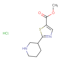 Chemical structure of methyl 2-(piperidin-3-yl)-1,3-thiazole-5-carboxylate hydrochloride - CSSB00025775172