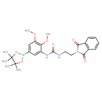 Chemical structure of 1-[2,3-dimethoxy-5-(4,4,5,5-tetramethyl-1,3,2-dioxaborolan-2-yl)phenyl]-3-[2-(1,3-dioxo-2,3-dihydro-1H-isoindol-2-yl)ethyl]urea - CSSB21246320690