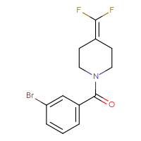 Chemical structure of 1-(3-bromobenzoyl)-4-(difluoromethylidene)piperidine - CSSB01688551010