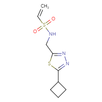 Chemical structure of N-[(5-cyclobutyl-1,3,4-thiadiazol-2-yl)methyl]ethene-1-sulfonamide - CSSB21332082147