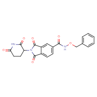 Chemical structure of N-(benzyloxy)-2-(2,6-dioxopiperidin-3-yl)-1,3-dioxo-2,3-dihydro-1H-isoindole-5-carboxamide - CSSB03526720677