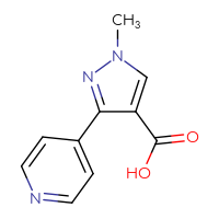 Chemical structure of 1-methyl-3-(pyridin-4-yl)-1H-pyrazole-4-carboxylic acid - CSSB00000744776