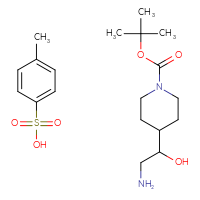 Chemical structure of 4-methylbenzene-1-sulfonic acid; tert-butyl 4-(2-amino-1-hydroxyethyl)piperidine-1-carboxylate - CSSB02125554609