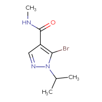 Chemical structure of 5-bromo-N-methyl-1-(propan-2-yl)-1H-pyrazole-4-carboxamide - CSSB01991070096