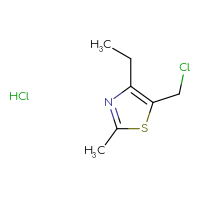 Chemical structure of 5-(chloromethyl)-4-ethyl-2-methyl-1,3-thiazole hydrochloride - CSSB20895627966