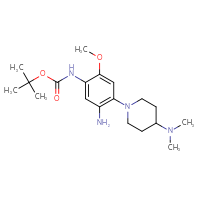 Chemical structure of tert-butyl N-{5-amino-4-[4-(dimethylamino)piperidin-1-yl]-2-methoxyphenyl}carbamate - CSSB00121572904