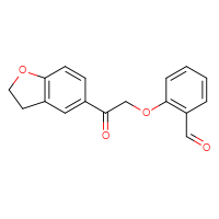 Chemical structure of 2-[2-(2,3-dihydro-1-benzofuran-5-yl)-2-oxoethoxy]benzaldehyde - CSSB21414459162