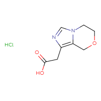 Chemical structure of 2-{5H,6H,8H-imidazo[4,3-c][1,4]oxazin-1-yl}acetic acid hydrochloride - CSSB06354213396