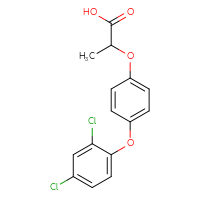 Chemical structure of 2-[4-(2,4-dichlorophenoxy)phenoxy]propanoic acid - CSSB00000061774