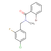 Chemical structure of 2-bromo-N-[(4-chloro-2-fluorophenyl)methyl]-N-methylbenzamide - CSSB01556956742