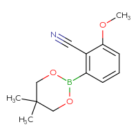 Chemical structure of 2-(5,5-dimethyl-1,3,2-dioxaborinan-2-yl)-6-methoxybenzonitrile - CSSB00010196887
